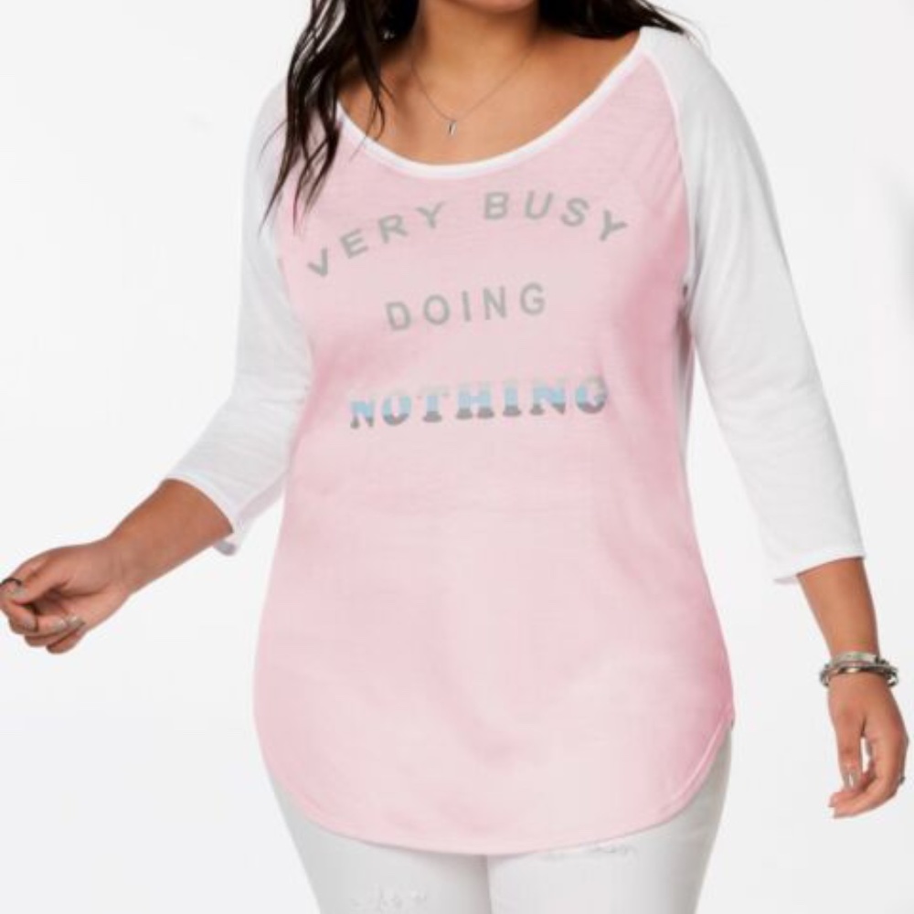 Women's Top Blouse Pink Sz 2X Plus Knit NWT